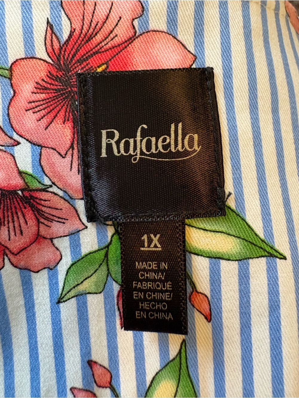 Rafaella Floral Striped Jacket Lightweight Women’s Button Front Blazer Size 1X - Picture 5 of 9